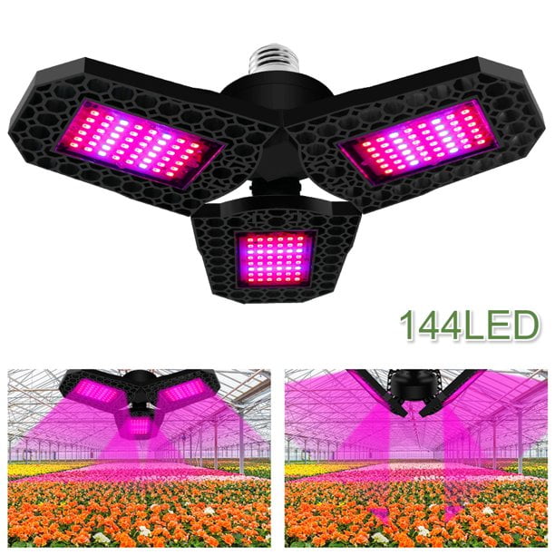 ODOMY LED Grow Light Hydroponic Full Spectrum Indoor Veg Greenhouse Flower Plant Lamp 144pcs Leds