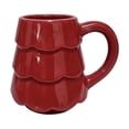 thumbnail image 2 of Christmas Tree Ceramic Mug, Cute Xmas Tree Shaped Coffee Cup, Holiday Drinking Mug for Hot Chocolate Tea Milk Gift for Family Home Party, 2 of 7