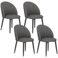 thumbnail image 1 of HOMCOM Dining Chairs Set of 4 Kitchen Chairs with Metal Legs Charcoal Grey, 1 of 10