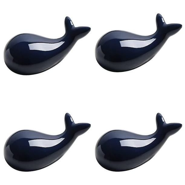 4 soportes para palillos con forma de ballena, soporte de cerámica para tenedor de cena de estilo japonés, artesanía de cocina Vajilla