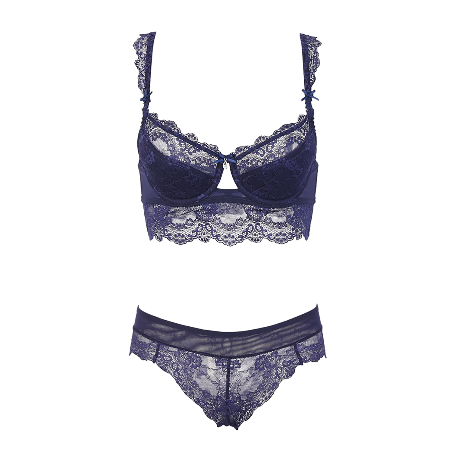 Varsbaby Sexy Lace Padded Push Up Bra Lingerie Sets for Women
