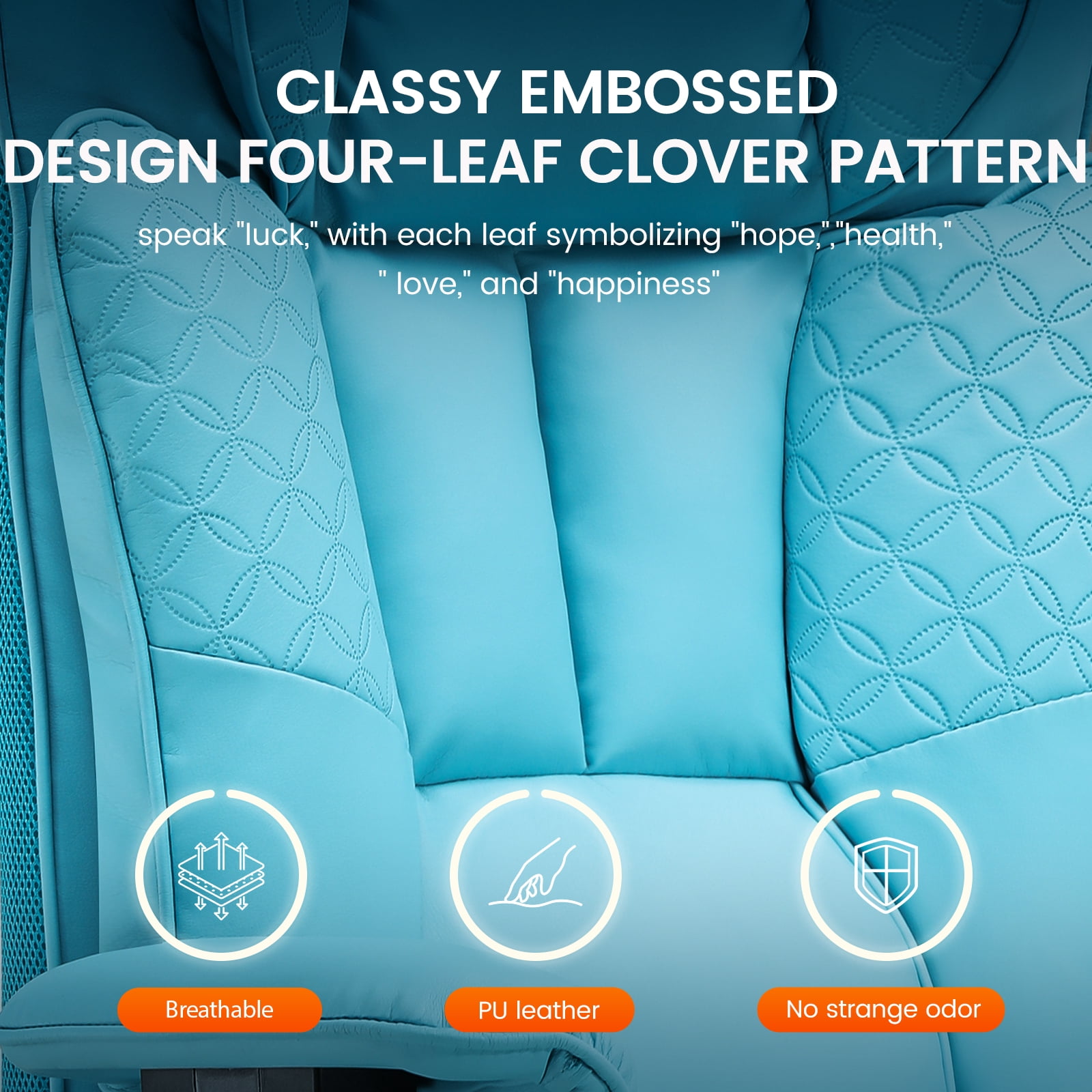 CloudRest Pro 400lbs Executive heavy duty office chair, High Back Ergonomic Computer Desk Chair with Lumbar Back Support, Blue