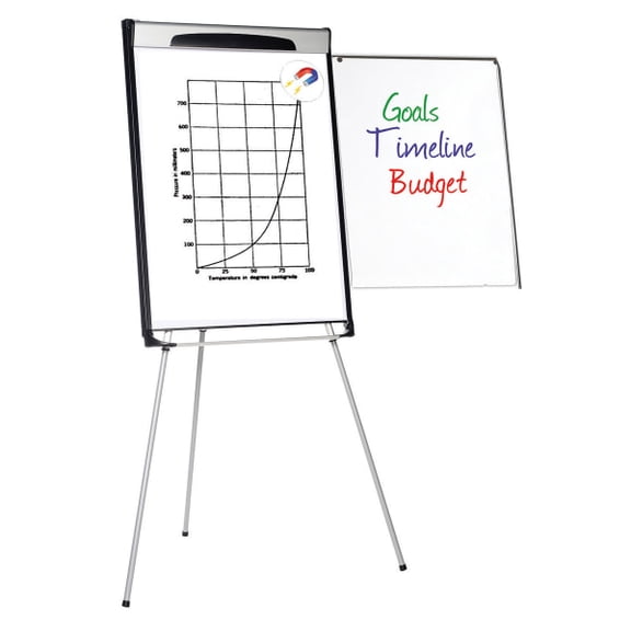 MasterVision™ Gold Ultra™ Magnetic Tripod Easel, 29 1/2" x 41", Black/Gray