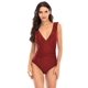 thumbnail image 3 of One Piece Swimsuit Women V Neck Bikini Sexy Bathing Suit Ruffled Lace-Up Swimwear Tummy Control Monokini Swim Dress for Girls, Red, Clearance, Gifts for Women, 3 of 4