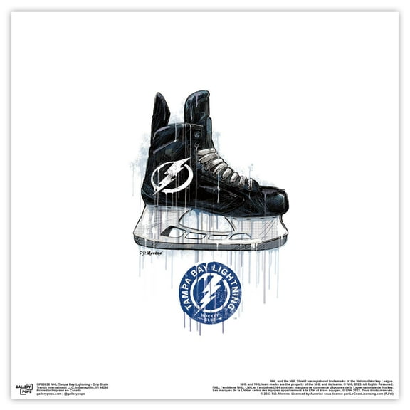 Gallery Pops NHL Tampa Bay Lightning - Drip Skate Wall Art, Unframed Version, 12" x 12"