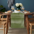 thumbnail image 2 of Sage Green Stripes Table Runner - 36 Inch Long, Kitchen Dining Table Runner Dresser Scarves, Watercolor Abstract Ombre Mottled Farmhouse Decor for Coffee Tables Wedding Party Banquet, 2 of 8