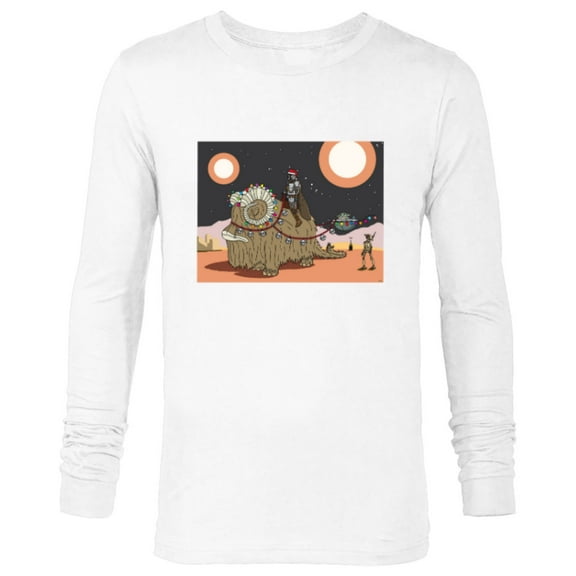 Star Wars Mandalorian & Grogu Christmas Jingle Bell Bantha - Long Sleeve T-Shirt for Men - Customized-White