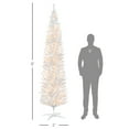 thumbnail image 6 of HOMCOM 8' Tall Pre-Lit Slim Noble Fir Artificial Christmas Tree with 300 Warm White LED Lights and 618 Tips, for Christmas Decoration, White, 6 of 6