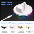 thumbnail image 2 of Charging Station for Meta Wayfarer/Skyler/Headliner, Portable Charging Dock Compatible with Oakley Meta HSTN, RGB Travel Charging Stand with Cable, LED Indicator, White, 2 of 7