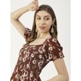 thumbnail image 5 of Moomaya Womens Printed Maxi Dress, Viscose Rayon Short Puff Sleeve Dresses, 5 of 8