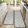 thumbnail image 4 of Kitchen Rugs Sets Of 2,Boho Gray and Beige Floral Ethnic Pattern Anti Fatigue Kitchen Mat Rugs Non Slip Washable,Decorative Kitchen Floor Mats for Kitchen,Sink,Laundry,17"x47"+17"x47", 4 of 5