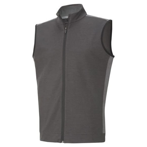 Puma Golf Men's Cloudspun T7 Vest, Puma Black Heather-Quiet Shade, Medium