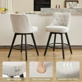 thumbnail image 3 of Ataucjin Bar Stools Set of 2, Modern Swivel Counter Height Bar Stools with Back and Wood Legs, Unholstered Barstools for Kitchen Island, 26" H Seat, 3 of 7