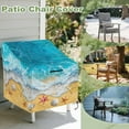 thumbnail image 3 of Renewold Patio Outdoor Chair Covers Water Resistant Fade-Resistant Presidential Rocking Chair Covers Furniture Protection Coastal Decor, 32"W x 35"D x 36"H, Beach Starfish Shell Sea, 3 of 7