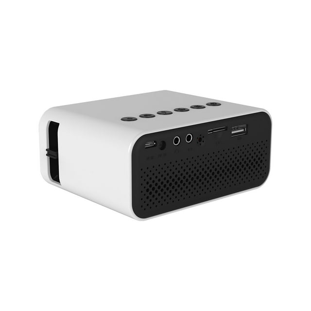 SDNall Projecteur Hd 24 Ansi Projecteur Vidéo pour la Maison avec Écran Blanc pour Projecteur, Interface Audio Usb, Clés Usb, Entrée Av et Sd, Haut-Parleur Intégré pour Téléphones Intelligents Ios et Android