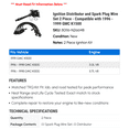 thumbnail image 2 of Ignition Distributor and Spark Plug Wire Set 2 Piece - Compatible with 1996 - 1999 GMC K1500 1997 1998, 2 of 2