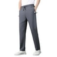 thumbnail image 2 of JTieacloth Mens Big and Tall Pants Men Unisex Stretch Quick Drying Pants Casual Elastic Waist Drawstring Stretch Pants Gray, 2 of 6