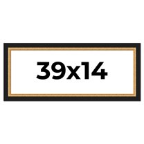39x14 Frame Gold Real Wood Picture Frame Width 2.25 Inches | Interior Frame Depth 0.5 Inches |