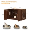 thumbnail image 4 of Wirrytor Wave Panel Cat Litter Box Enclosure, Modern Hidden Litter Box with Side Hooks, Multi-Use Cat Washroom Furniture for Living Room, Walnut, 4 of 13