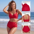 thumbnail image 2 of RELLECIGA Women's Tummy Control Swimsuit Bikini Set V Neck Two Piece Bathing Suits Swimwear, 2 of 9