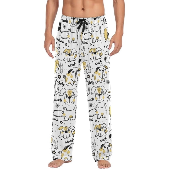 GZHJMY Dog Pajama Pants for Men, Lounge Pants Lightweight Men Pajama Bottoms with Drawstring Pockets, Christmas New Year Birthday Gifts, XX-Large