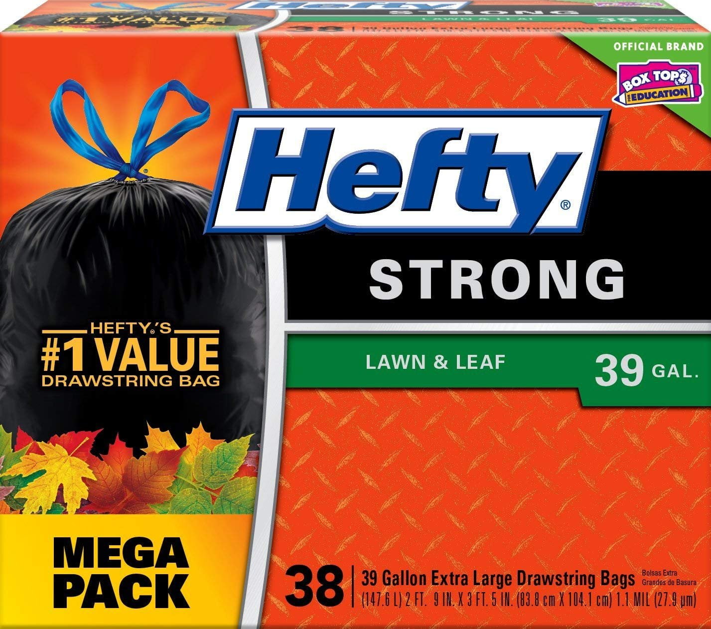 33 Gallon 48 Count Details about   Hefty Strong Large Trash Bags 