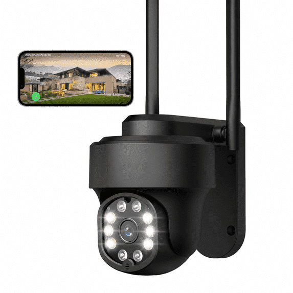 Security Cameras Wireless Wi-fi, Netvue 360° View Home Surveillance Outdoor Cameras, Only 2.4G Wifi