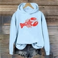 thumbnail image 2 of Crewneck Sweatshirt for Women Lobster Graphic Print Sweatshirts Pullover Tops Long Sleeve Casual Fashion Fall Shirts High Low Pullover Sweater Tops (Light Blue,XX-Large), 2 of 4