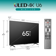 Hisense 65-Inch Class U6 Series Mini-LED ULED 4K UHD Google Smart TV (65U6N) - QLED Quantum Dot Color, Dolby Vision, Full Array Local Dimming, Game Mode Plus