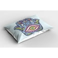 thumbnail image 2 of Ambesonne Hamsa Pillow Sham 2 Pack, Spring Bloom Style Doodle, 36"x20", Blue Pink Green, 2 of 3
