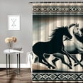 thumbnail image 2 of Orinice Horses Geometric Pattern Bathroom Decor Set Colorful Luxurious Graphic Print Polyester Fabric Fashion with Hooks Home Bathtubs Curtain Decoration 60x72, 2 of 7