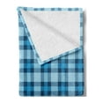 thumbnail image 2 of Checkered Soft Flannel Fleece Throw Blanket, Intersecting Stripes and Squares Picnic Themed Tile Pattern in Blue Colors, Cozy Plush for Indoor and Outdoor Use, 50" x 60", Blue Pale Blue, by Ambesonne, 2 of 5