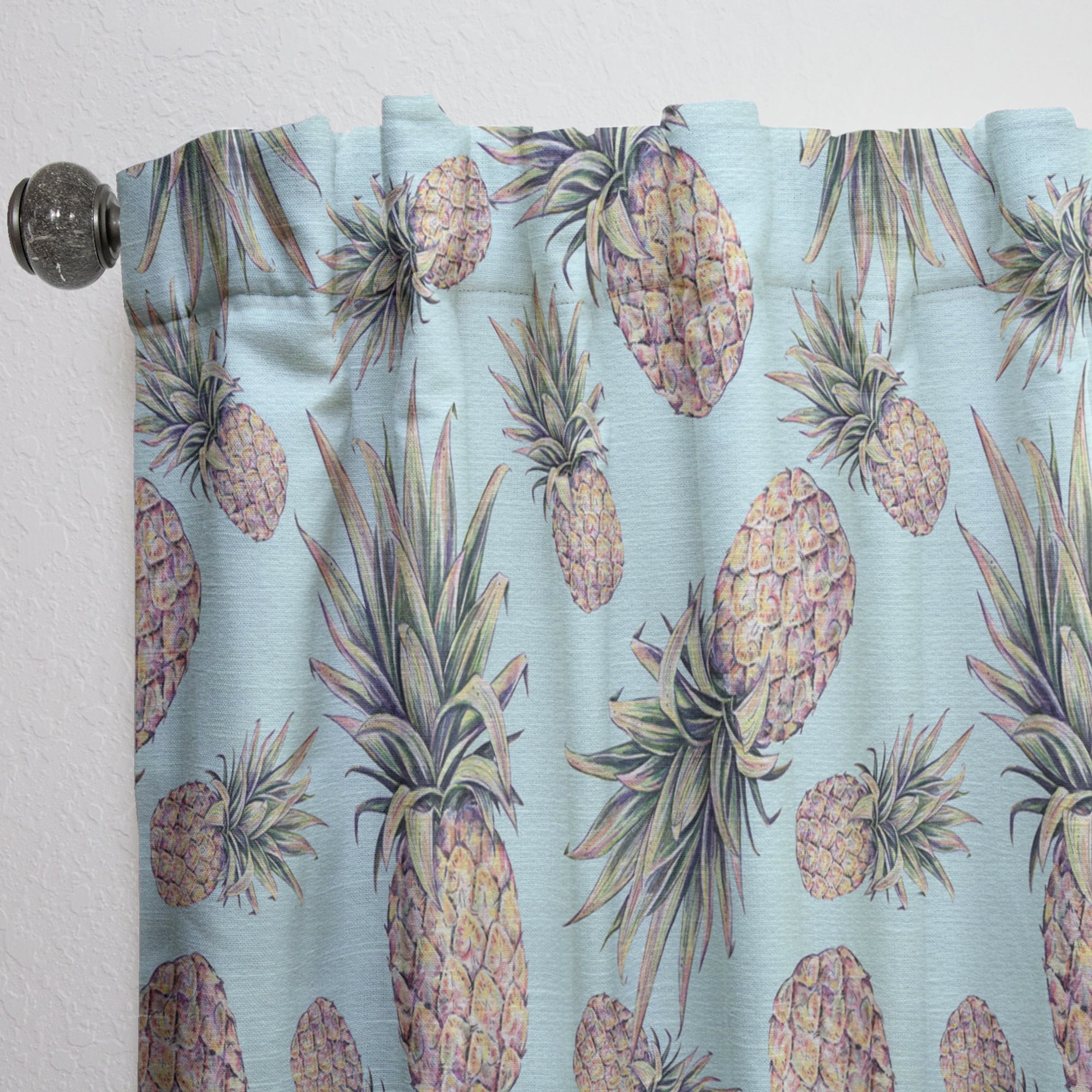 Designart 'Tropical Pineapple Mood VI' Tropical Curtain Panel