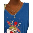 thumbnail image 3 of DYMADE Women Christmas Loose Round Neck Pullover Printed Long Sleeved T-shirt Top, 3 of 4