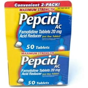 Pepcid AC Acid Reducer Maximum Strength 50 Tablets - (Pack of 2)