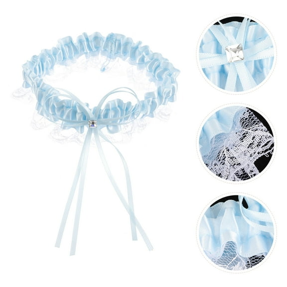 RENACLIPY Elegant Blue Bridal Garter Lace Bowknot All-Match Wedding Accessory