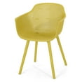thumbnail image 3 of Noble House Lotus Plastic Patio Dining Arm Chair in Yellow (Set of 2), 3 of 9