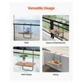 thumbnail image 6 of Balcony Hanging Table 25 x 24 in - Outdoor Patio Railing Table Adjustable Foldable - Space Saving Bar Table for Deck, Porch, Small Space, 6 of 7