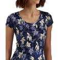 thumbnail image 3 of Lauren Ralph Lauren Floral Jersey Maxidress Blue, Large, 3 of 4