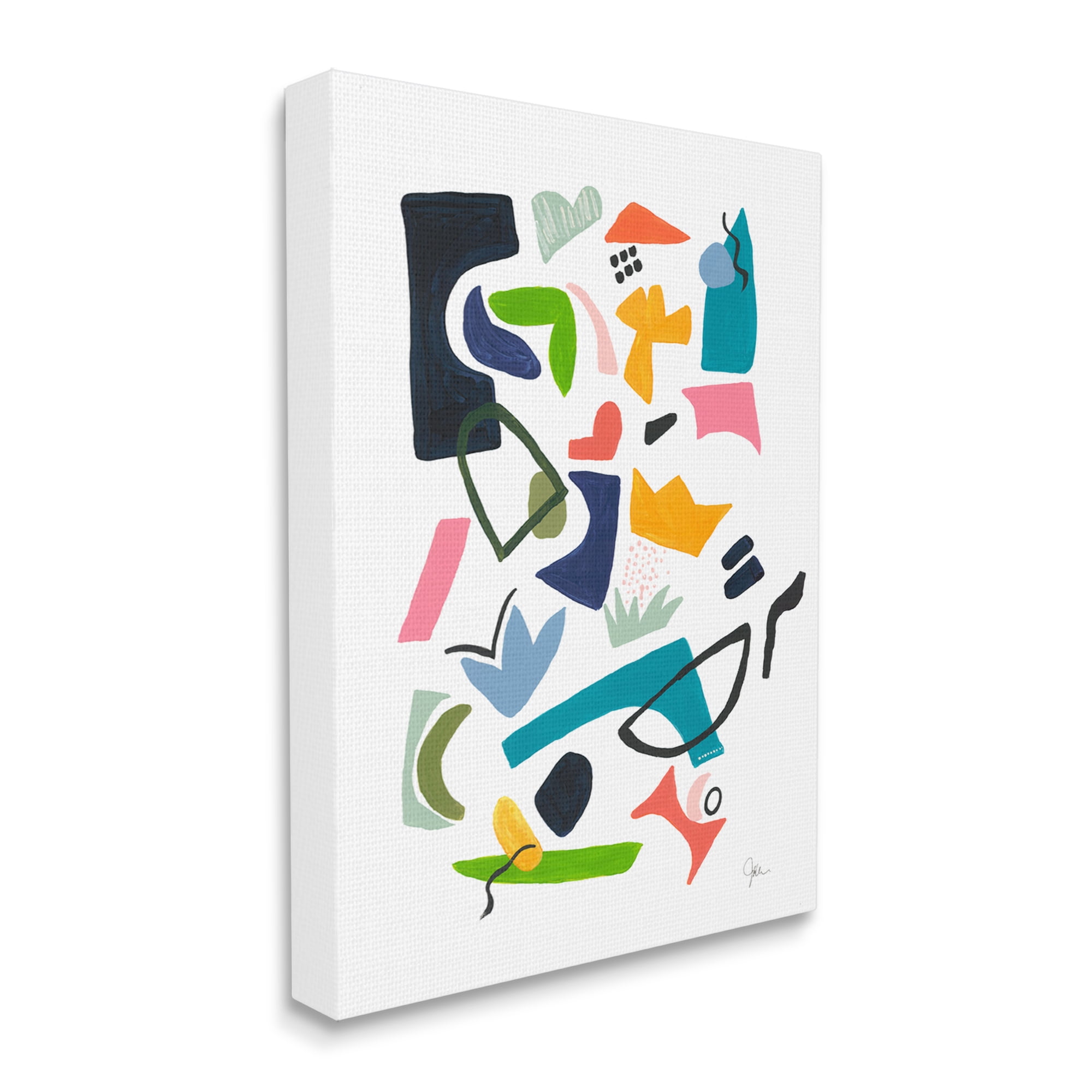 Stupell Industries Bold Tone Shape Abstract Painting Unique Funky Geometry, 16 x 20,Design by Jan Weiss