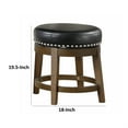 thumbnail image 5 of Bara 20 Inch Swivel Dining Stool- Round Faux Leather- Brown- Set of 2, 5 of 6