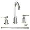 thumbnail image 3 of Luku Bathroom Faucet, Brushed Nickel Widespread Bathroom Sink Faucet, 8 Inch Bathroom Faucet for Sink 3 Hole with Stainless Steel Pop-up Drain, Modern and Beautiful for Your Bathroom(Brushed Nickel), 3 of 9