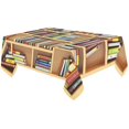 thumbnail image 1 of BSDHOME Tablecloth Cover School Education Concept Home Decor 60x120 In, Books on Bookshelf Fabric Desk Table Cloth for Dining Room Kitchen Party Decoration, 1 of 5