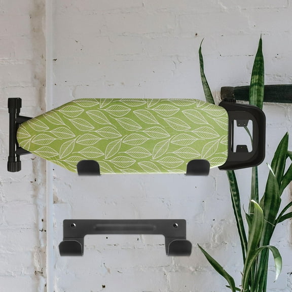 HOOWIFFY Black Steel Ironing Board Storage Hook Wall Mount Space Saving Organizer 1 Set