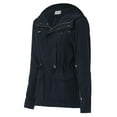 thumbnail image 3 of MixMatchy Women's Faux Suede Lightweight Anorak Utility Hoodie Jacket, 3 of 6