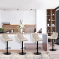 thumbnail image 2 of Leejay Home Linen Adjustable Swivel Bar Stool Set of 2 for Kitchen Island Dining Room,Beige, 2 of 5