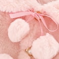 thumbnail image 5 of Xmarks Toddler Baby Girls Warm Cloak Coat Flower Girls Princess Faux Fur Bolero Shrug Jacket 0-3 Years Little Girl Fleece Pom Pom Cape Coat 0-6 mPink, 5 of 7