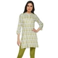 thumbnail image 1 of Moomaya Poly Crepe Mini Kurta Summer Tunic Printed Short Kurtis For Women, 1 of 5