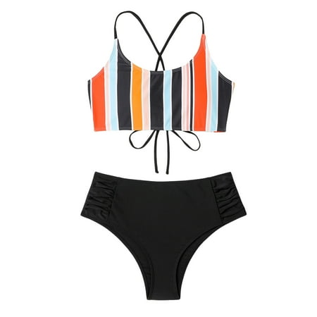 Mnyotv Bathing Suits for Women Sexy Bikini Swimsuit Women Swimwear Push Up Bikini Set Thong Brazilian Bathing Suit Beach Wear Cute Two Piece Swimsuits Black S