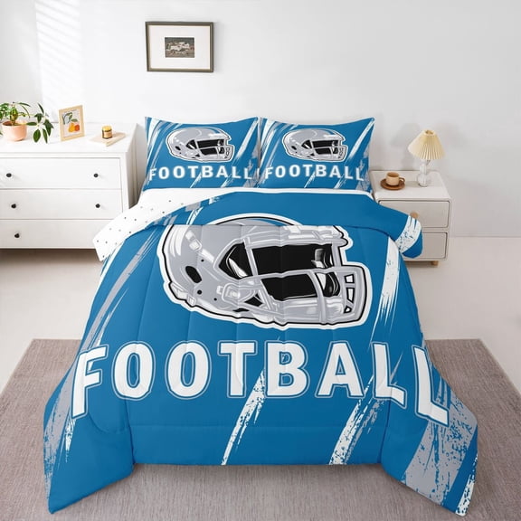 Erosebridal Vintage Rugby Comforter Sets Twin Size, Soccer Lover Comforters & Duvets, Football Player Decor, 2pcs